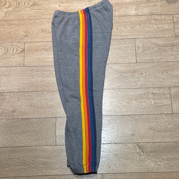 NWOT Aviator Nation 5 Stripe Heather Gray Joggers - Picture 3 of 5